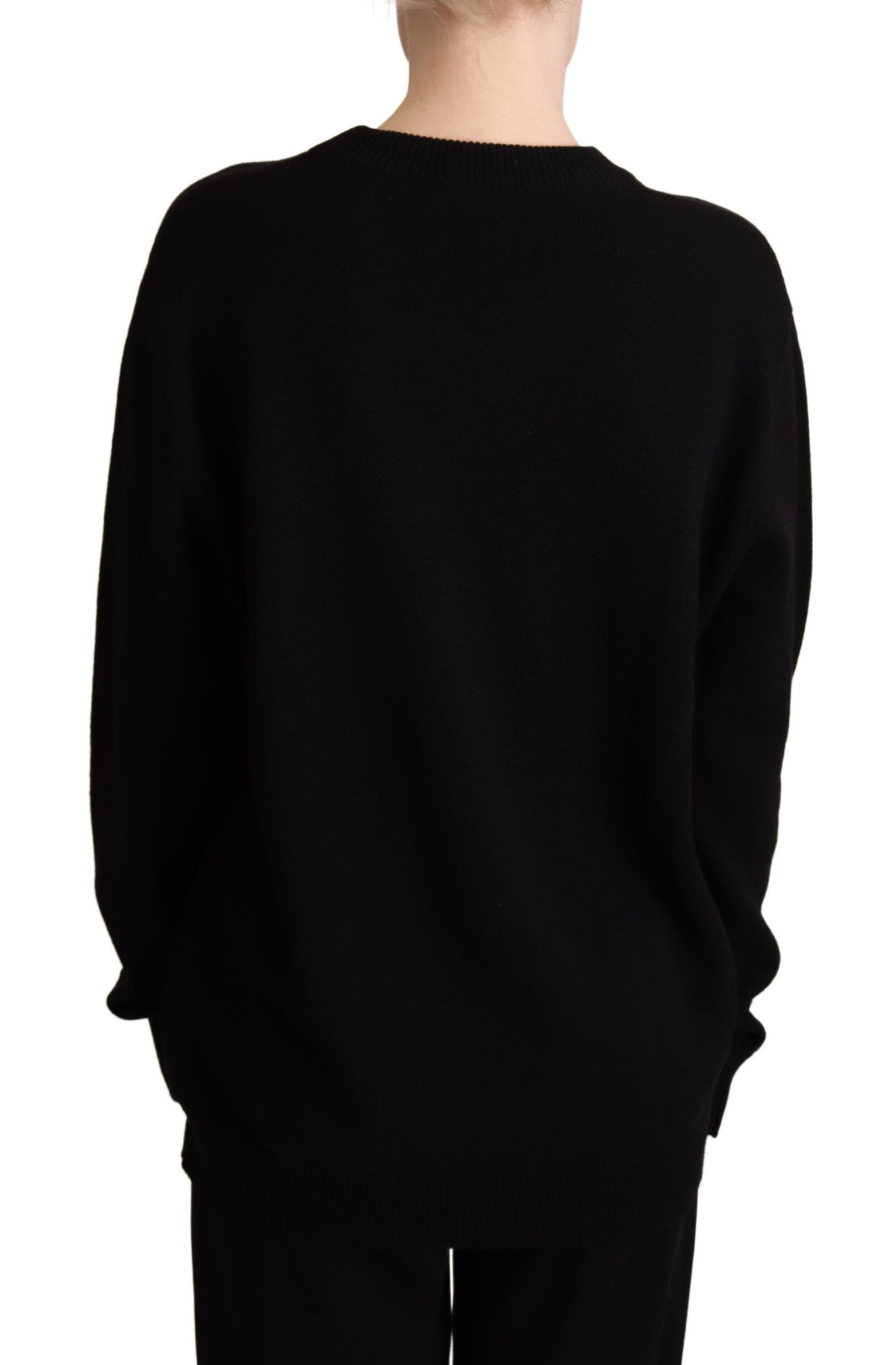 Dolce & Gabbana Chic Black Cashmere-Wool Crewneck Sweater