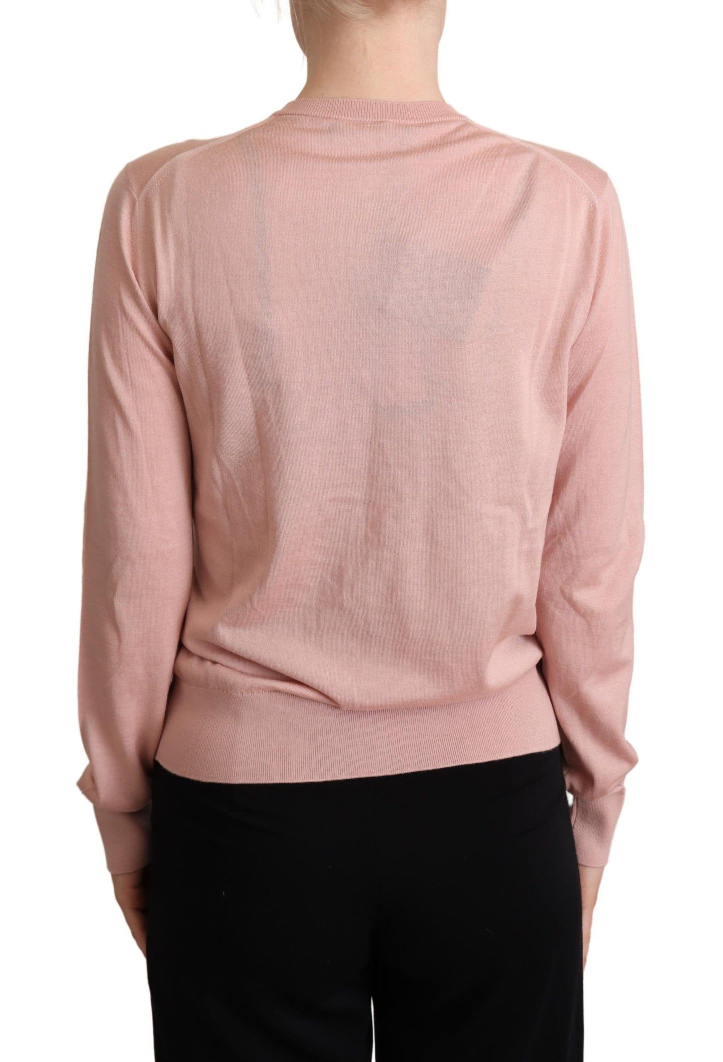 Dolce & Gabbana Elegant Pink Cashmere Silk Cardigan