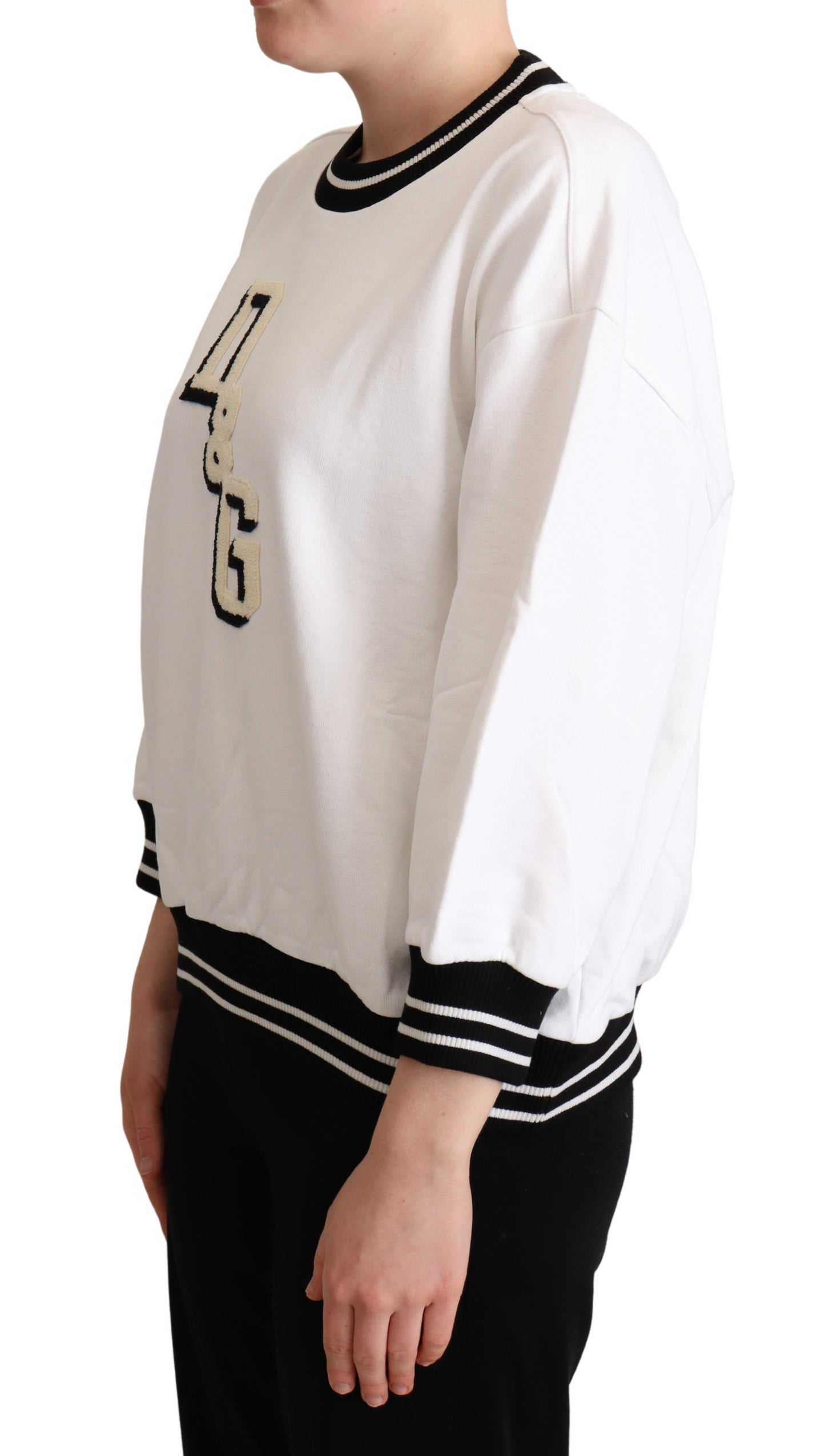 Dolce & Gabbana Elegant White Cotton Crewneck Pullover