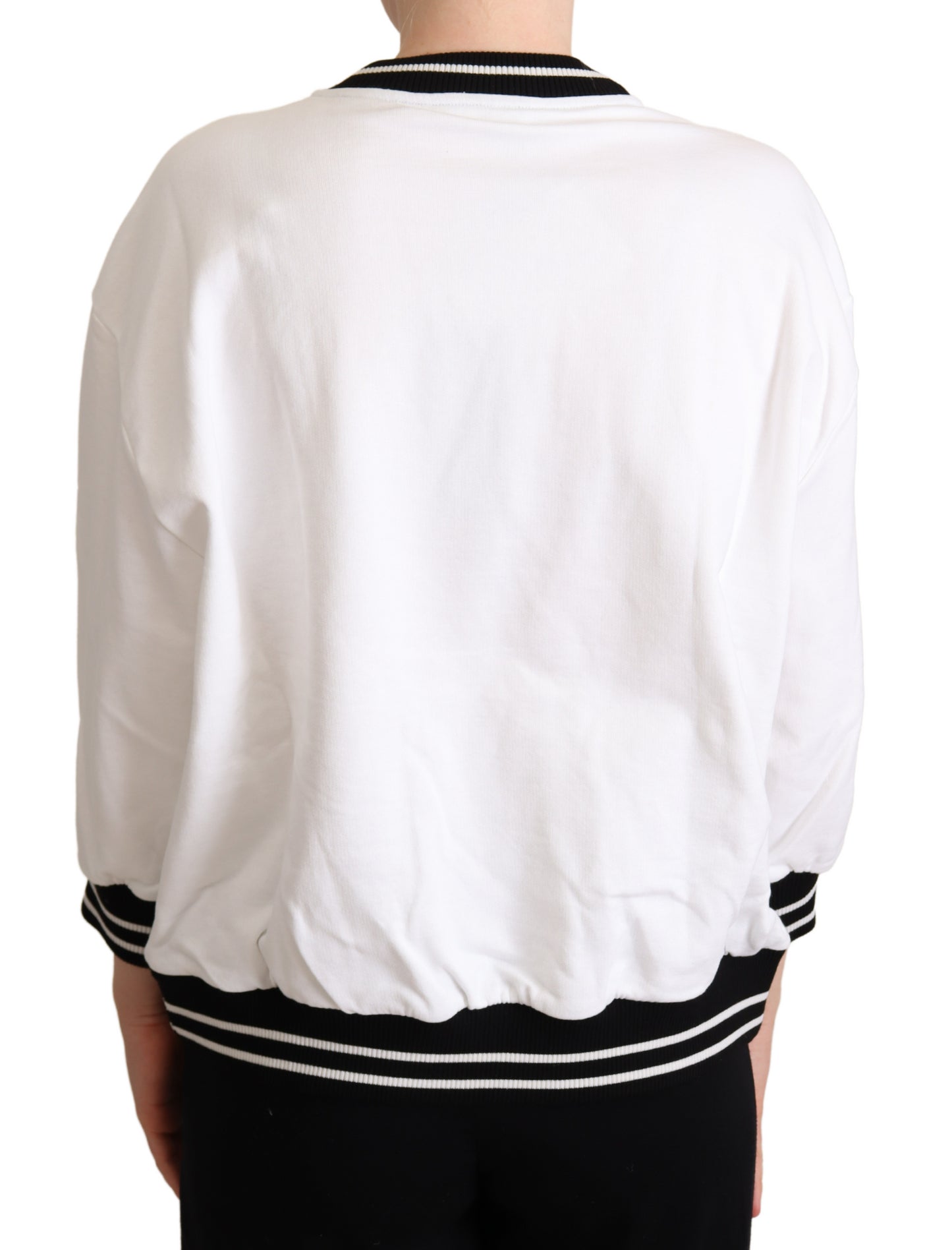 Dolce & Gabbana Elegant White Cotton Crewneck Pullover