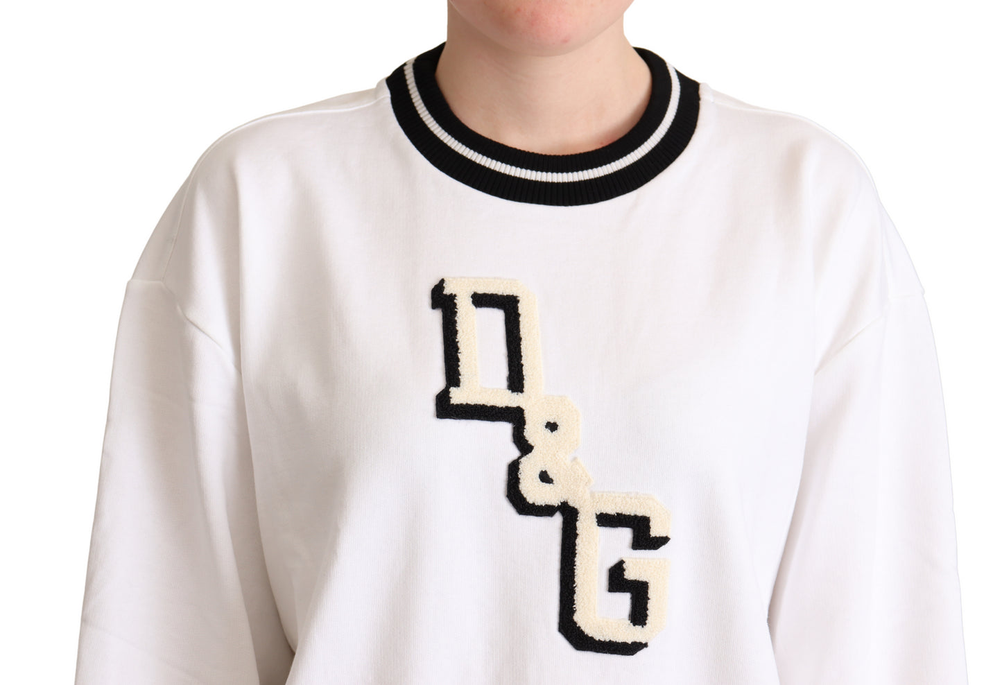 Dolce & Gabbana Elegant White Cotton Crewneck Pullover