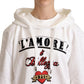 Dolce & Gabbana White L'Amore Motive Hooded Sweater