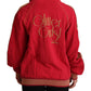 John Galliano Radiant Red Cotton Full Zip Hooded Jacket