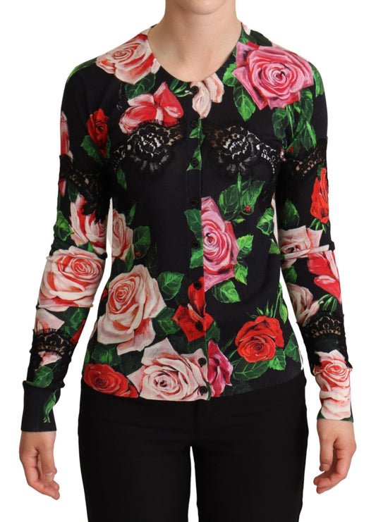 Dolce & Gabbana Elegant Floral Silk Blend Cardigan