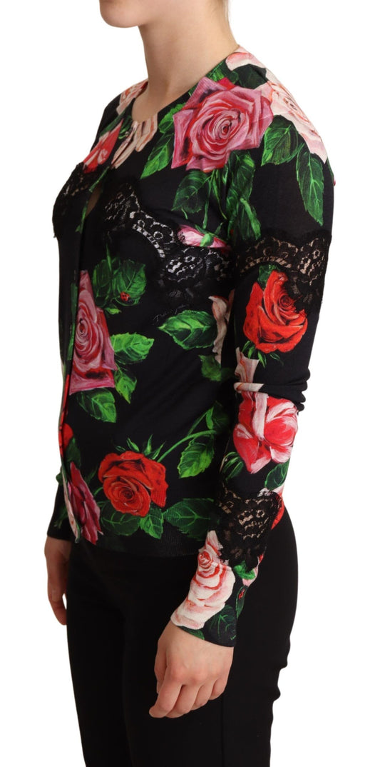 Dolce & Gabbana Elegant Floral Silk Blend Cardigan