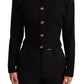 Dolce & Gabbana Black Button Embellished Cardigan Sweater