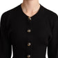 Dolce & Gabbana Black Button Embellished Cardigan Sweater