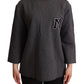 Dolce & Gabbana Chic Gray Embroidered Cotton Sweater