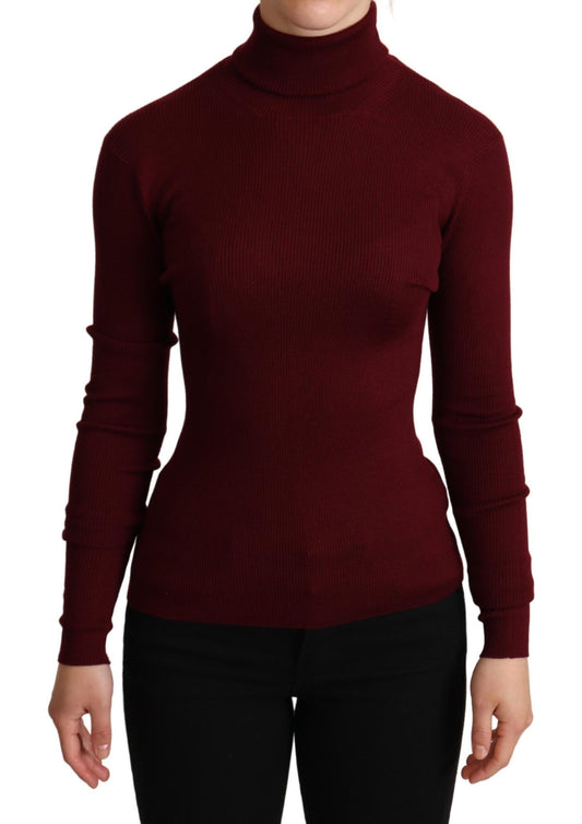 Dolce & Gabbana Elegant Bordeaux Turtle Neck Sweater