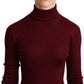 Dolce & Gabbana Elegant Bordeaux Turtle Neck Sweater