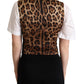 Dolce & Gabbana Chic Striped & Leopard Print Sleeveless Vest