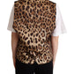 Dolce & Gabbana Elegant Sleeveless Black Leopard Print Vest