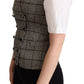 Dolce & Gabbana Elegant Checkered Gray Silk Blend Vest