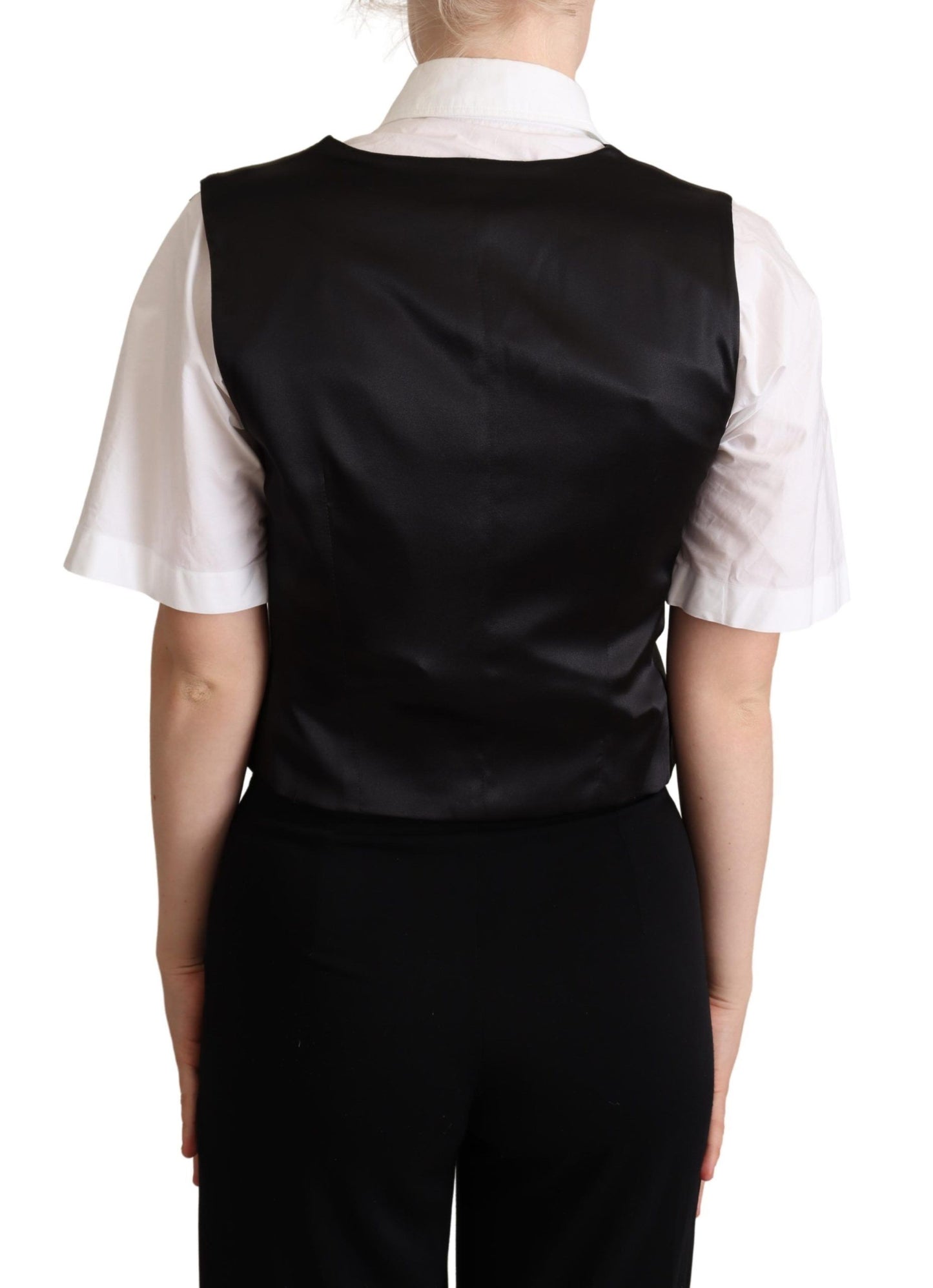 Dolce & Gabbana Elegant Black Silk Blend Waistcoat