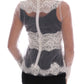 Dolce & Gabbana Elegant White Floral Lace Blouse Top