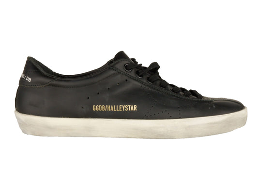 Golden Goose Sleek Black Leather Sneakers with Rubber Sole