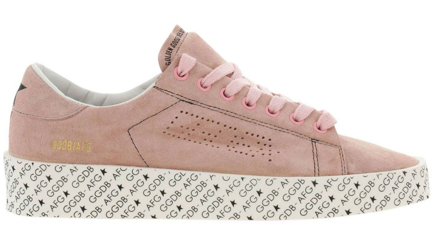 Golden Goose Chic Pink Leather Sneakers with Rubber Sole