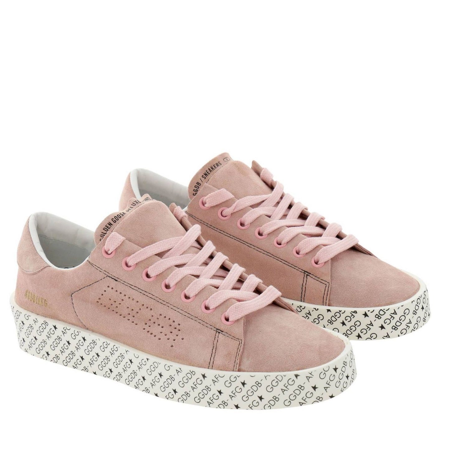 Golden Goose Chic Pink Leather Sneakers with Rubber Sole