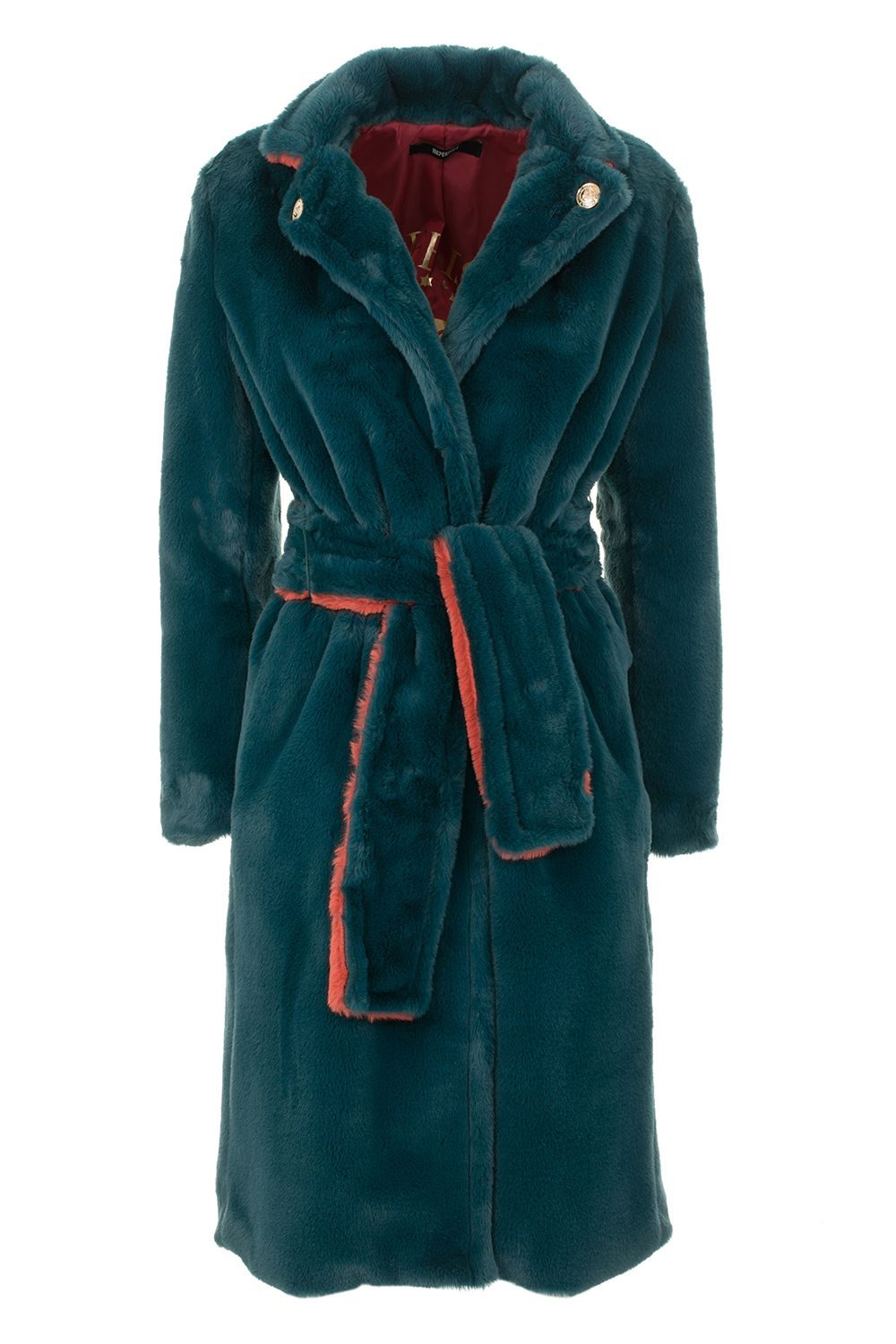 Imperfect Green Polyester Women Coat