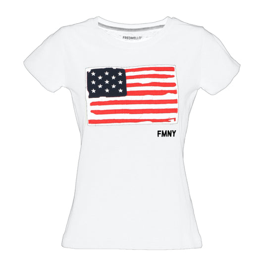 Fred Mello Star-Spangled Chic White Tee