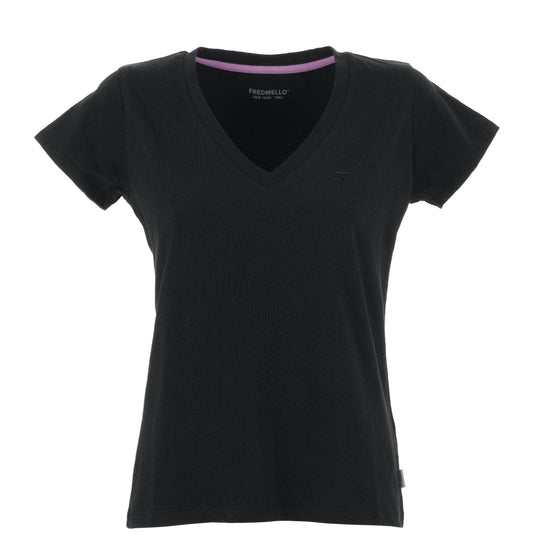 Fred Mello Black Cotton Women T-Shirt