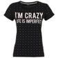 Imperfect "Black Cotton Women T-Shirt"