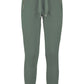 Imperfect Chic Green Stretch Sweatpants with Brass Accent