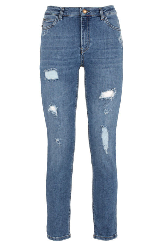 Imperfect Blue Cotton Women Jeans