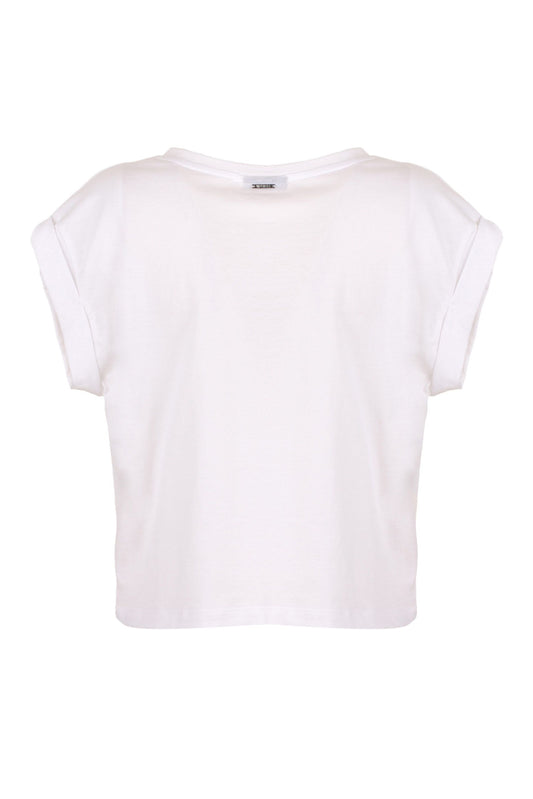 Imperfect White Cotton Women T-Shirt