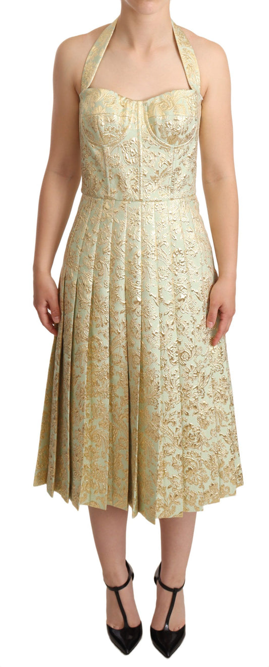 Dolce & Gabbana Elegant Jacquard Midi A-Line Dress