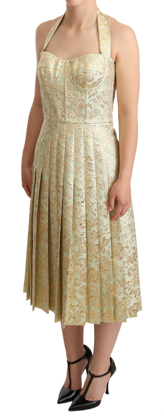 Dolce & Gabbana Elegant Jacquard Midi A-Line Dress