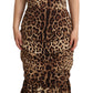 Dolce & Gabbana Silk Blend Leopard Print Midi Dress