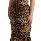 Dolce & Gabbana Silk Blend Leopard Print Midi Dress