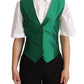 Dolce & Gabbana Elegant Green Silk Blend Waistcoat