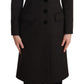 Dolce & Gabbana Elegant Wool-Cashmere Blend Coat in Black Gray