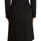 Dolce & Gabbana Elegant Wool-Cashmere Blend Coat in Black Gray