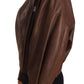 Dolce & Gabbana Chic Brown Leather Biker Jacket