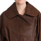 Dolce & Gabbana Chic Brown Leather Biker Jacket