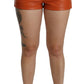 Dolce & Gabbana Chic Orange Leather High Waist Hot Pants