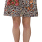 Dolce & Gabbana Silver Embellished High Waist Mini Skirt