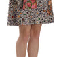 Dolce & Gabbana Silver Embellished High Waist Mini Skirt