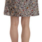 Dolce & Gabbana Silver Embellished High Waist Mini Skirt