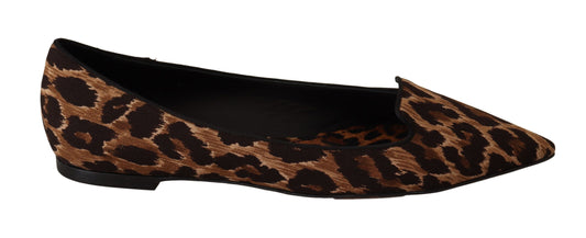 Dolce & Gabbana Chic Leopard Print Cotton Loafers