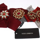 Dolce & Gabbana Crystal-Embellished Red Silk-Cotton Belt