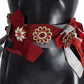 Dolce & Gabbana Crystal-Embellished Red Silk-Cotton Belt