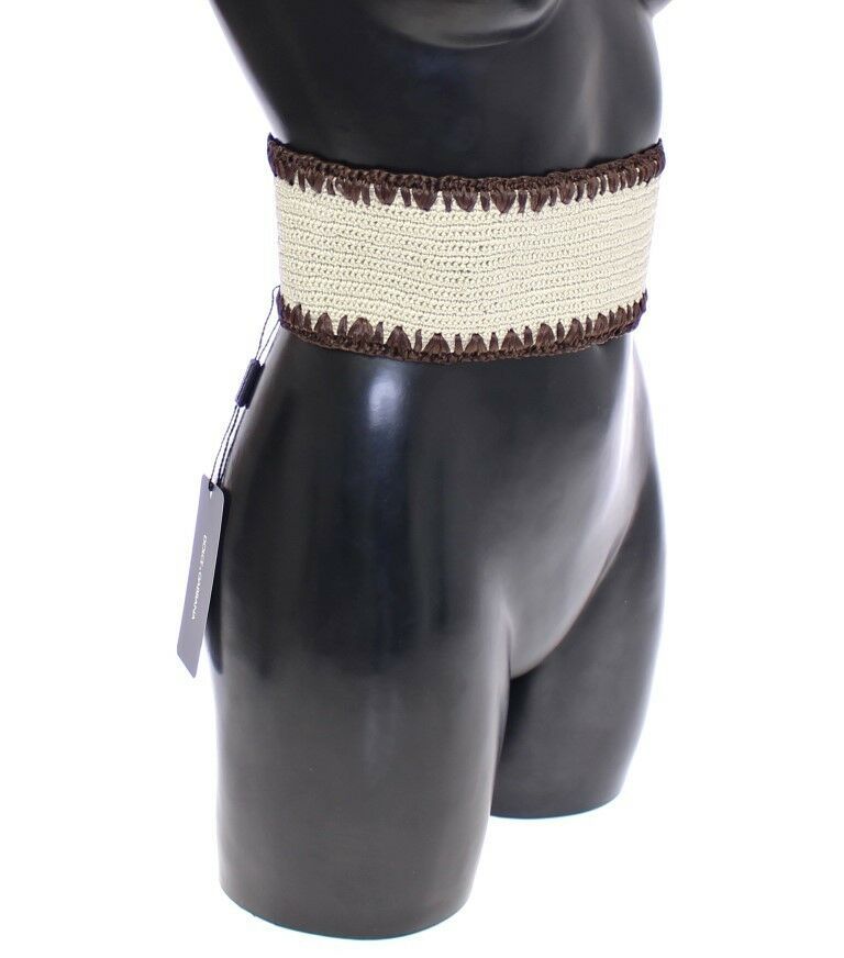 Dolce & Gabbana Chic Corset Waist Belt in Beige & Brown