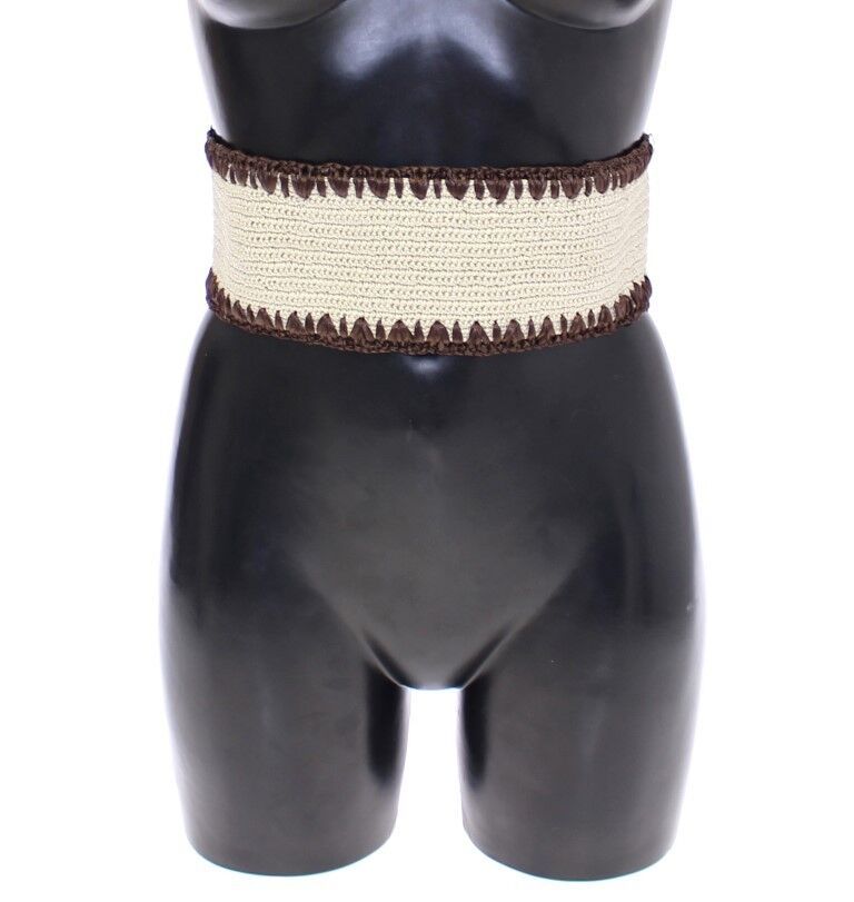 Dolce & Gabbana Chic Corset Waist Belt in Beige & Brown