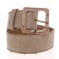 Dolce & Gabbana Elegant Beige Leather-Linen Blend Belt