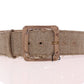 Dolce & Gabbana Elegant Beige Leather-Linen Blend Belt