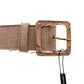 Dolce & Gabbana Elegant Beige Leather-Linen Blend Belt